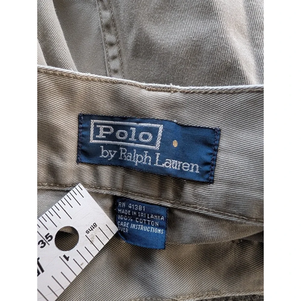 Vintage Polo Ralph Lauren Cargo Shorts Mens 36 Tan Khaki Cotton Y2K 90s Chino
